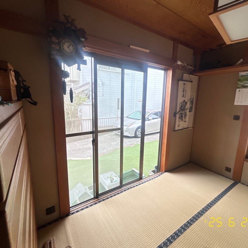 海老名-和室-南-昔ながらの障子-施工前 海老名-和室-南-昔ながらの障子-施工前